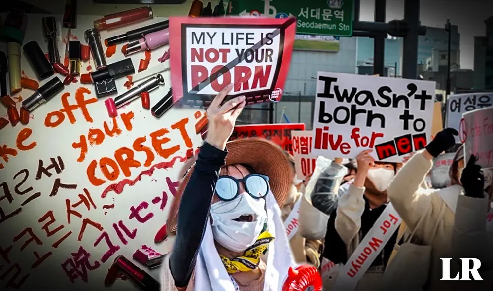 El movimiento 4B, en Corea del Sur, surge en respuesta a los graves casos de acoso y abuso sexual que vive la nación asiática. Foto: composición LR/Min Joo Kim/The Washington Post/BBC