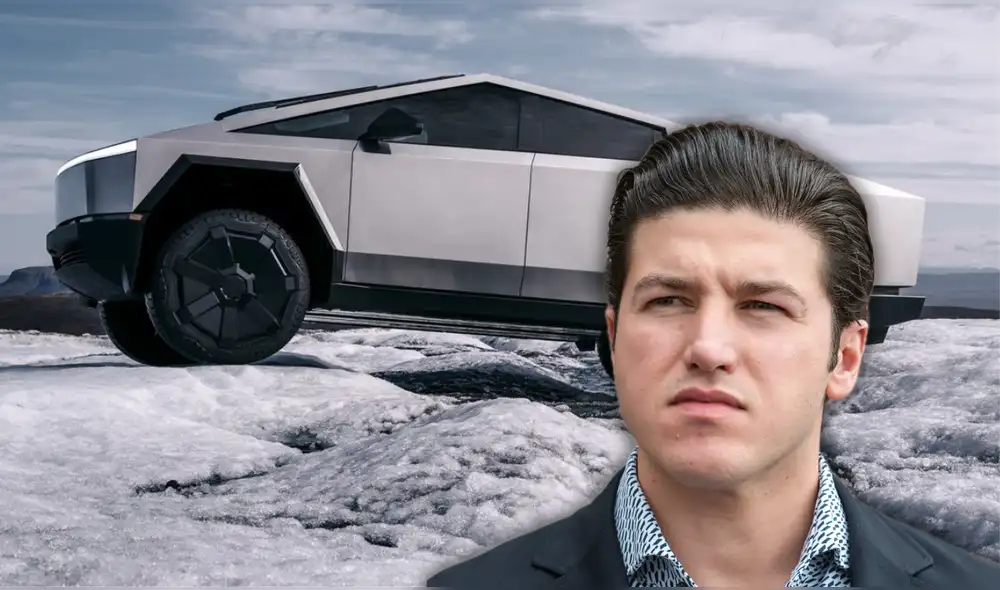 Samuel García se convirtió en la primera personalidad en manejar un Cybertruck en México. Foto: Composición LR | Tesla