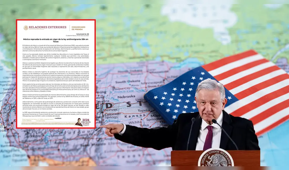 El Gobierno de México dijo que reprobaba la entrada en vigor de la polémica Ley SB4. Foto: composición LR/X/Lubenda/EFE