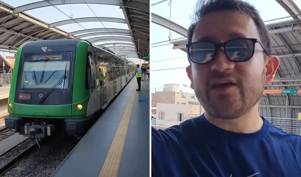 Ecuatoriano reveló que el Metro de Lima realmente lo asombró por varios factores. Foto: composición LR/Nicolás Larenas/YouTube