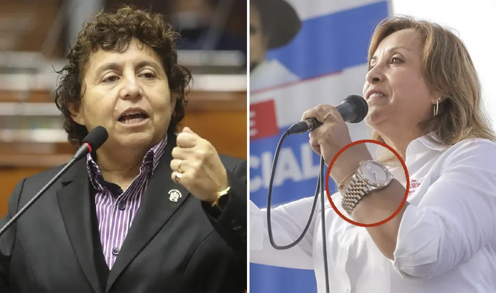 Dina Boluarte debe explicar la procedencia del reloj Rolex, sostuvo Susel Paredes. Foto: composición LR/Claudia Beltrán/RPP