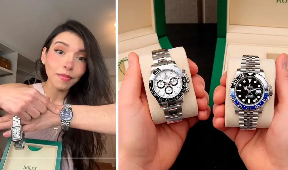 Según la tiktoker, los relojes Rolex cuestan desde 6.000 euros en adelante. Foto: composición LR/captura de Tiktok/Maggiemayoficial