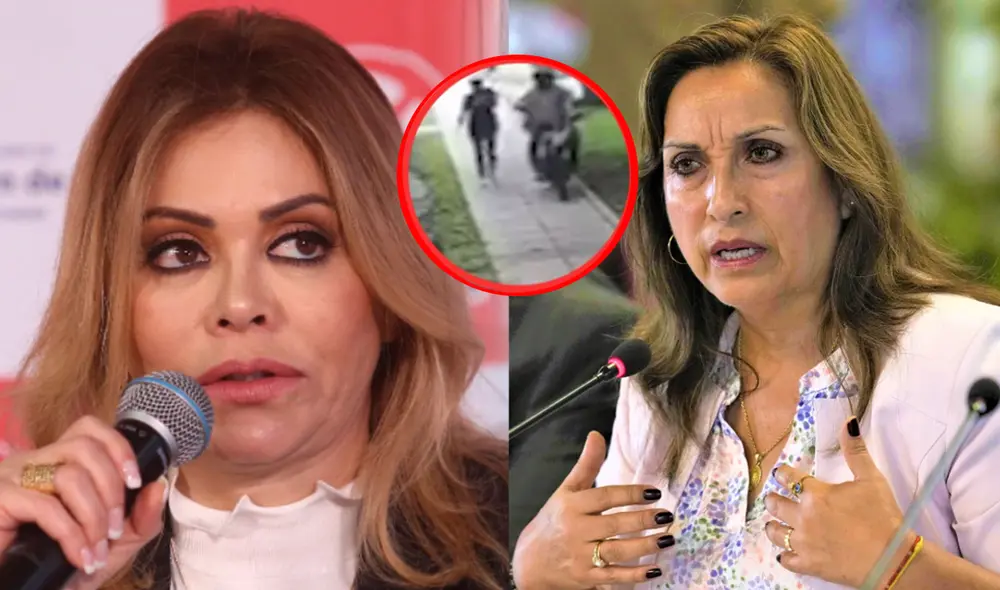 Gisela Valcárcel fue interceptada por una moto mientras caminaba por la vereda. Foto: composición LR/difusión/AP Photo/Martin Mejía - Video: América TV