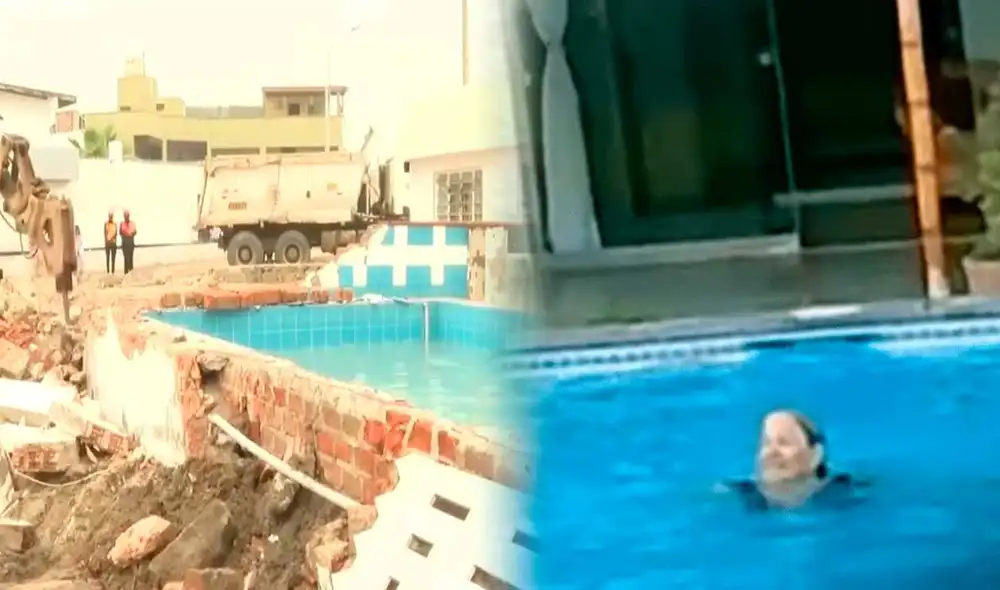 Previo a la demolición de la piscina de Susana Villarán, la Municipalidad de Lurín multó a la familia de exalcaldesa con más de S/51.000. Foto: composición LR/Canal N Previo a la demolición de la piscina de Susana Villarán, la Municipalidad de Lurín multó a la familia de exalcaldesa con más de S/51.000. Foto: composición LR/Canal N