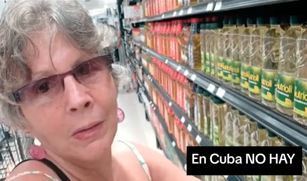 La cubana miraba con asombro la variedad de precios, tamaños y marcas de los productos en el supermercado. Foto: composición LR/TikTok/@michelcronicas La cubana miraba con asombro la variedad de precios, tamaños y marcas de los productos en el supermercado. Foto: composición LR/TikTok/@michelcronicas