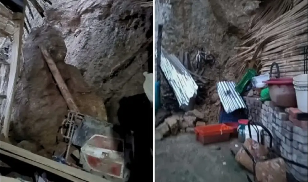 Vivienda quedó destruida a causa de caída de roca. Foto: Cutivalú Vivienda quedó destruida a causa de caída de roca. Foto: Cutivalú