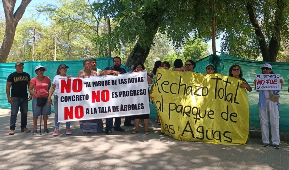 Vecinos protestan para frenar la construcción del Parque de las Aguas. Foto: La República