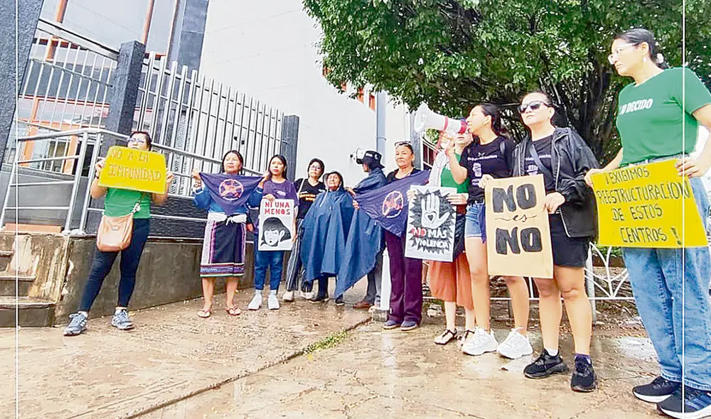 Plantón. Un funcionario del Inabif es acusado de agresión sexual. Hubo protestas en Ucayali. Foto: difusión