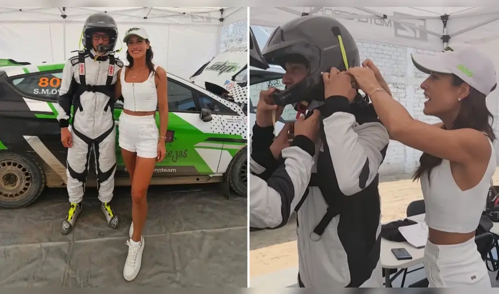 María Pía posa junto con su hijo en competencia de rally. Foto: Composición/LR/Instagram de samueldyercopello