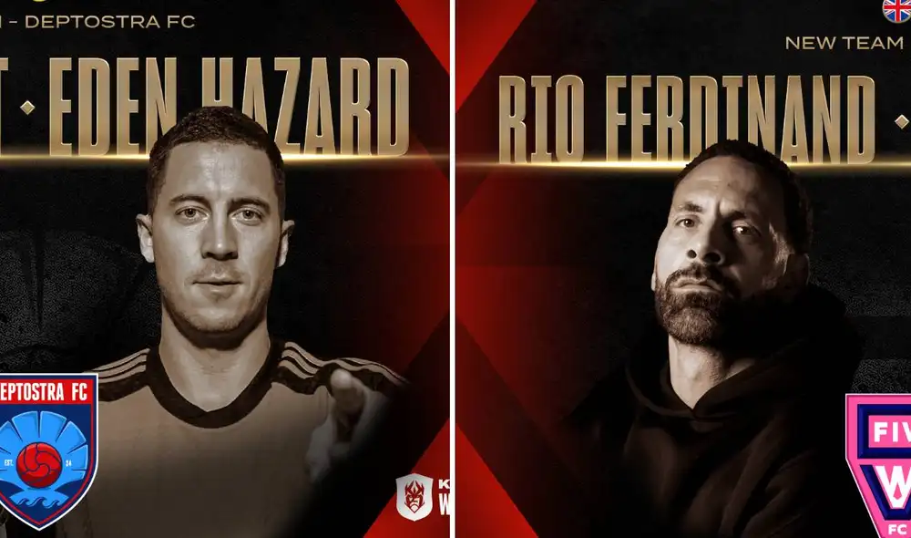 Eden Hazard y Rio Ferdinan vuelven a competir en la liga de Gerard Piqué. Foto: Kings World Cup Eden Hazard y Rio Ferdinan vuelven a competir en la liga de Gerard Piqué. Foto: Kings World Cup