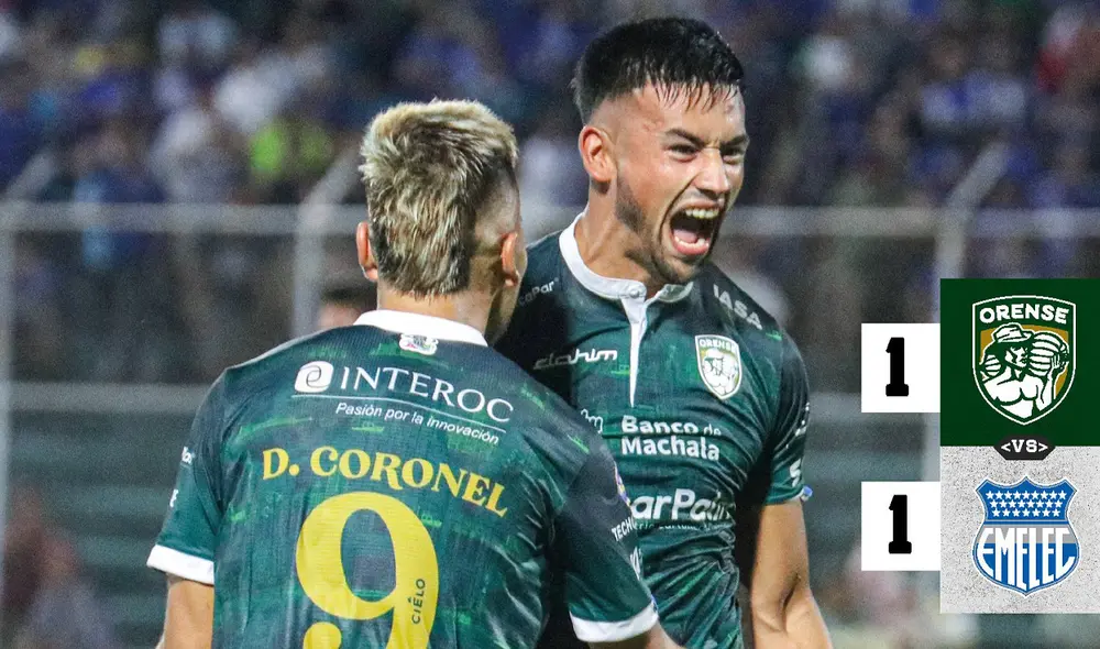 Orense continúa en la penúltima casilla con 3 puntos, tras el empate ante Emelec. Foto: Orense