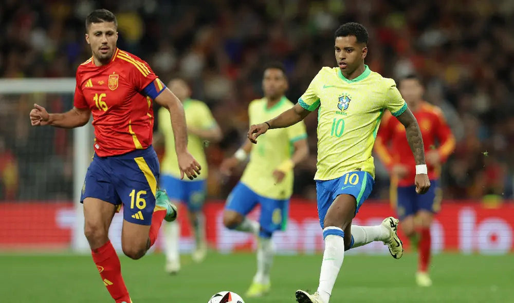 Brasil vs. España se enfrentaron en el Estadio Santiago Bernabéu. Foto: CBF
