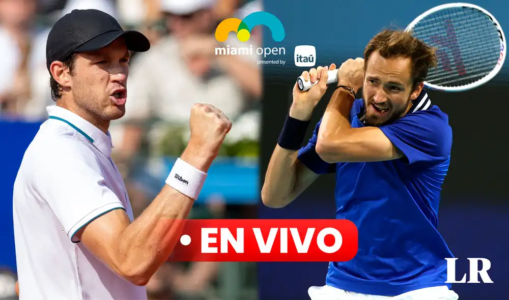 El choque de Nicolás Jarry vs. Daniil Medvedev será el segundo por los cuartos de final del Miami Open 2024. Foto: composición LR / AFP