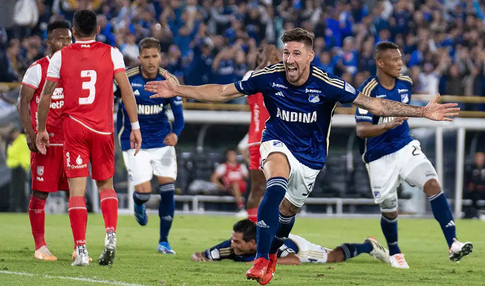 El Embajador cortó una racha de seis partidos sin perder de Santa Fe. Foto: Millonarios FC | Video: Win Sports+
