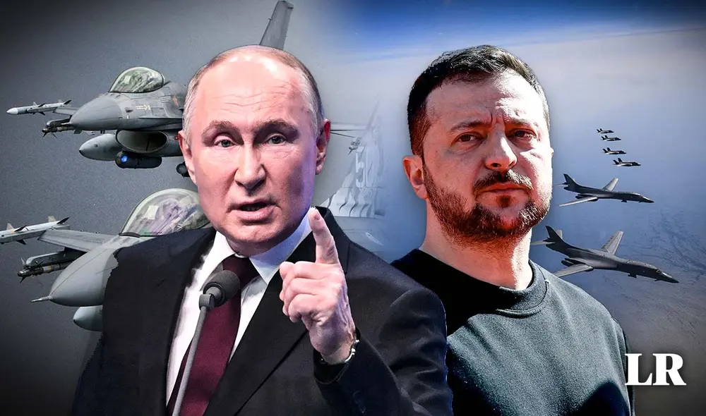 Vladimir Putin aseguró que los F-16 que se otorguen a Ucrania no "cambiarán los resultados del combate". Foto: composición LR/AFP Vladimir Putin aseguró que los F-16 que se otorguen a Ucrania no "cambiarán los resultados del combate". Foto: composición LR/AFP