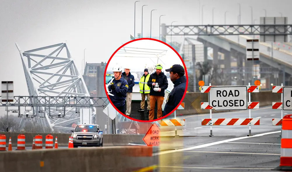 El accidente ocurrió en el puente Francis Scott Key, en la madrugada del martes 26 de marzo, cuando el buque Dali chocó contra la estructura. Foto: composición de Gerson Cardoso/LR/AFP. Video: El accidente ocurrió en el puente Francis Scott Key, en la madrugada del martes 26 de marzo, cuando el buque Dali chocó contra la estructura. Foto: composición de Gerson Cardoso/LR/AFP. Video: