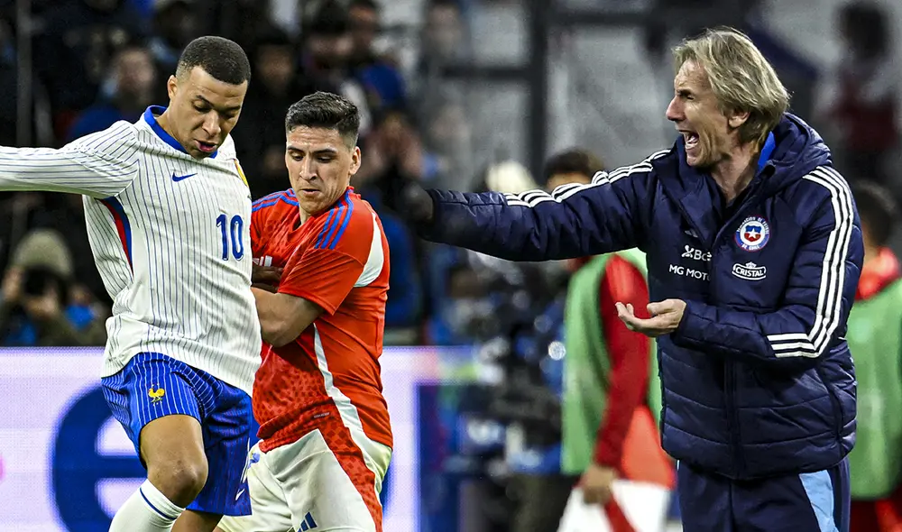 Ricardo Gareca dirigió su segundo partido como DT frente a Kylian Mbappé y Francia. Foto: composición LR/AFP Ricardo Gareca dirigió su segundo partido como DT frente a Kylian Mbappé y Francia. Foto: composición LR/AFP
