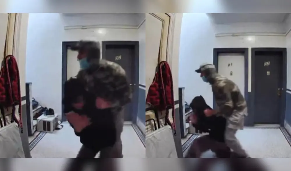 Momento en el que la joven sufre el intento de secuestro. Foto: captura de video