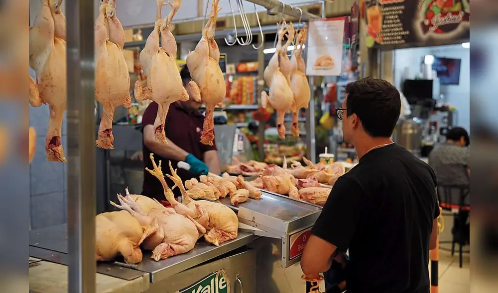 venta de pollo en mercado