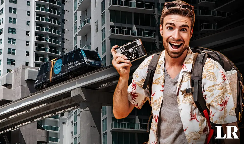 Metromover es el sistema de transporte eléctrico para poder conocer el Downtown en Miami y no cuesta ni un dólar. Foto: Composición LR Fabrizio Oviedo/Freepik/MCP