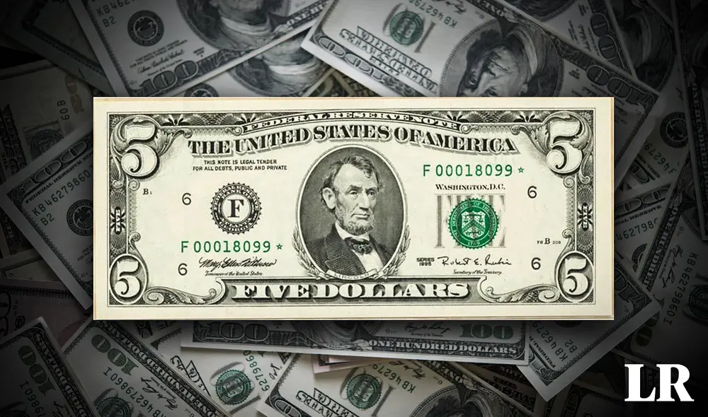 Mira cuáles son las características del billete de 5 dólares que vale aproximadamente US$2.400. Foto: composición LR Fabrizio Oviedo/Freepik/Pinterest