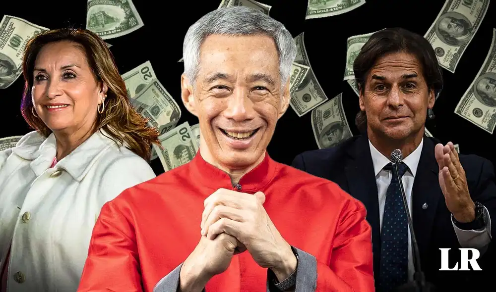 Los sueldos de presidentes como Dina Boluarte o Luis Lacalle Pou están lejos de superar al de este mandatario de un país de Asia. Foto. composición LR/AFP