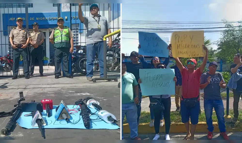 Periodistas hicieron conocer su malestar ante la falta de acción de la Policía. Foto: La República