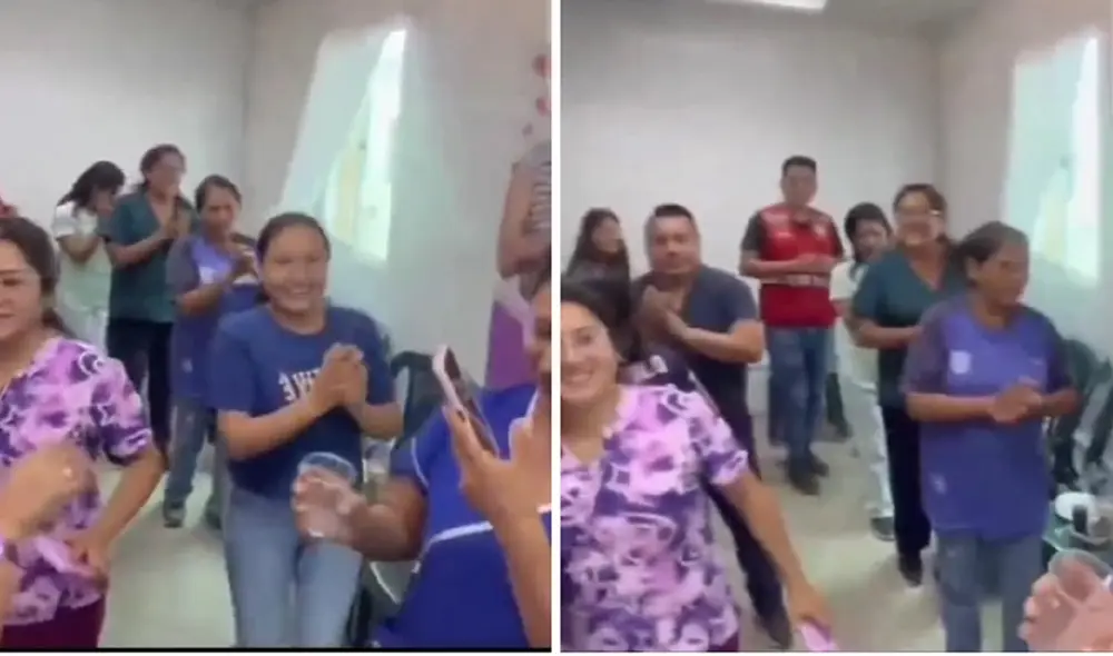 Trabajadores de salud aprovecharon sus horarios de trabajo para celebrar cumpleaños. Foto: Sergio Verde LR Trabajadores de salud aprovecharon sus horarios de trabajo para celebrar cumpleaños. Foto: Sergio Verde LR