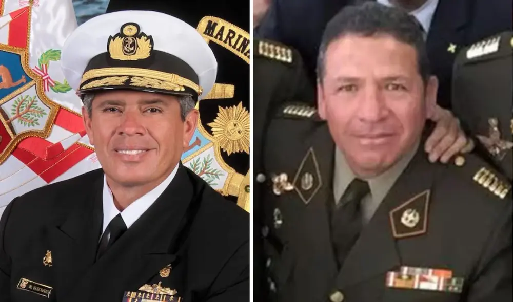 Izquierda, el actual jefe de la ACFFAA, Santiago Váscones; derecha, Aldo Cornejo, quien lo sustituiría.