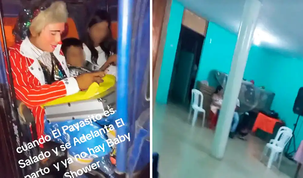 Payasito se llevó una real sorpresa en baby shower. Foto: composición LR/TikTok/@eltiogutty