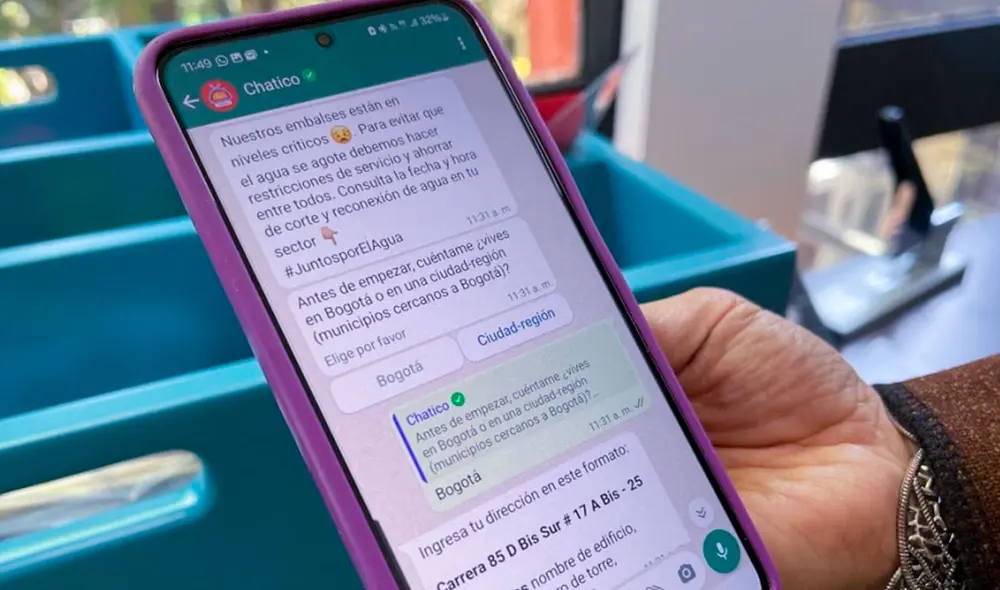 Además de los turnos de racionamiento de agua, Chatico también proporciona información de una alta gama de trámites y servicios de la ciudad. Foto: Alcaldía de Bogotá Además de los turnos de racionamiento de agua, Chatico también proporciona información de una alta gama de trámites y servicios de la ciudad. Foto: Alcaldía de Bogotá