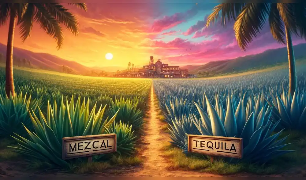 Del agave espadín procede el mezcal, con su variada expresión de sabores ahumados, y el azul, del cual nace el tequila, posee una denominación de origen protegida. Foto: DALLE 3