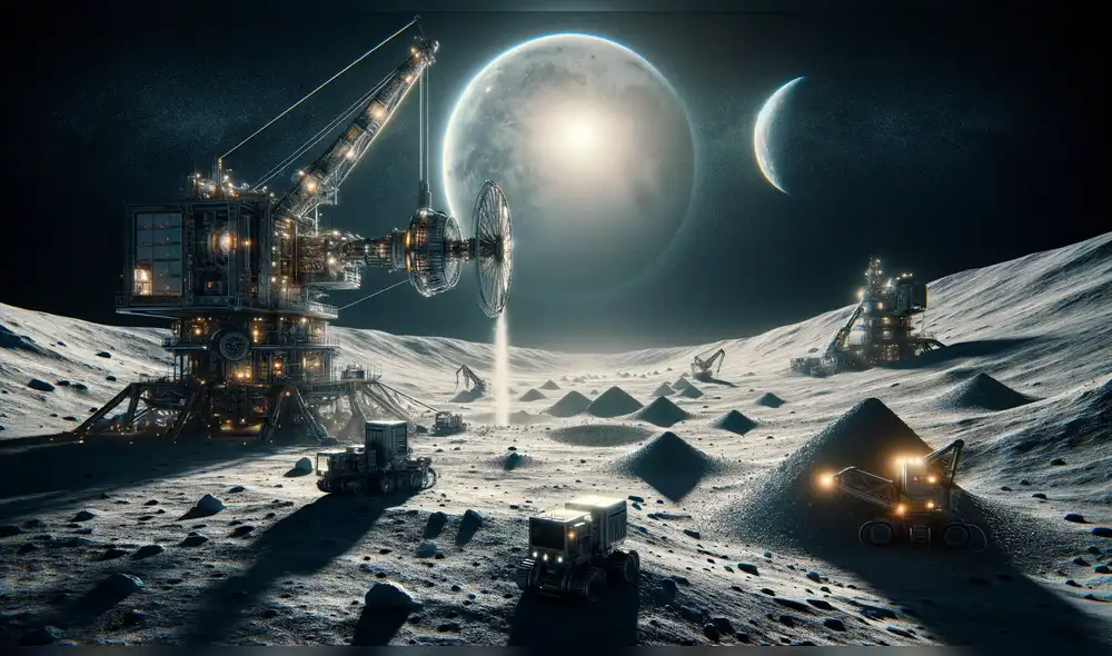 Encuentran un millón de toneladas de Helio-3 en la Luna. Imágen: IA