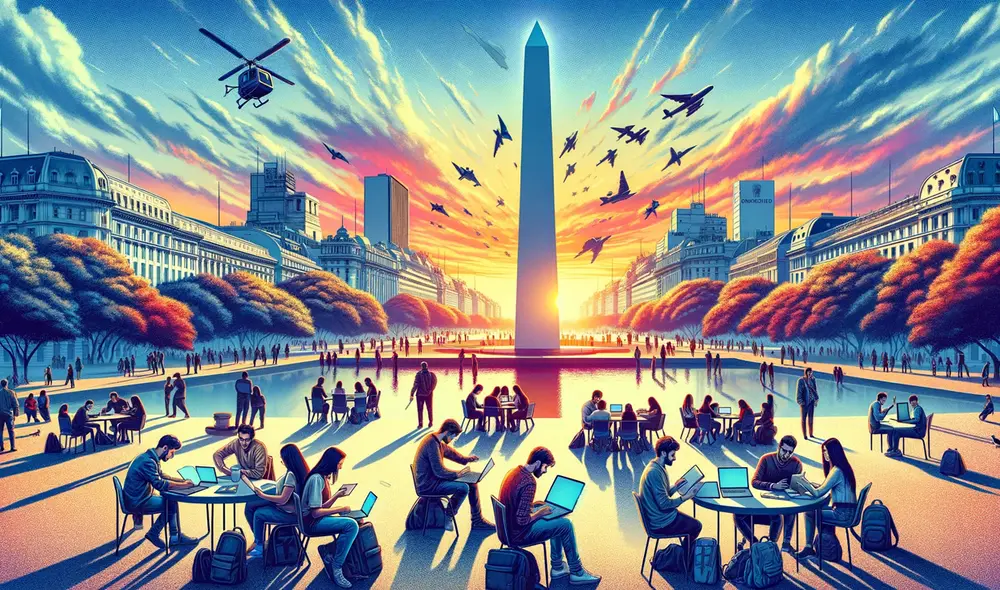 Los estudiantes tienen la oportunidad de estudiar en las universidades argentinas de manera gratuita. Foto: Dall-e