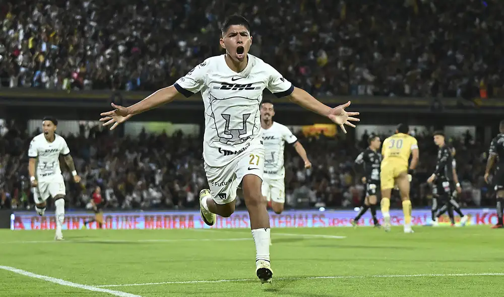 Piero Quispe volvió a ser titular con Pumas UNAM y marcó su primer gol en México. Foto: Pumas UNAM