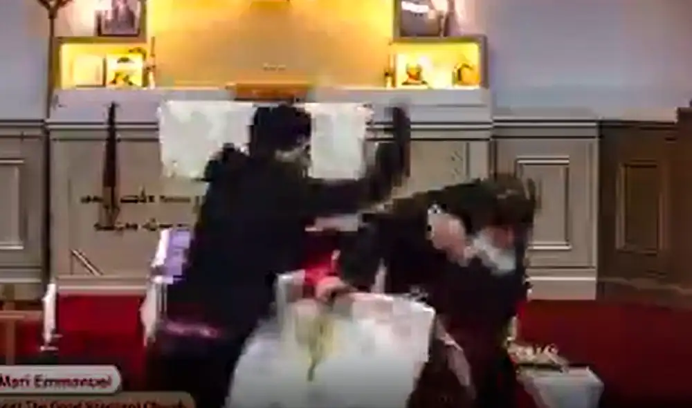 El sacerdote atacado se trata de Mar Mari Emmanuel, conocido por sus posturas ultraconservadoras y su influencia en redes sociales. Foto: @visegrad24/captura El sacerdote atacado se trata de Mar Mari Emmanuel, conocido por sus posturas ultraconservadoras y su influencia en redes sociales. Foto: @visegrad24/captura