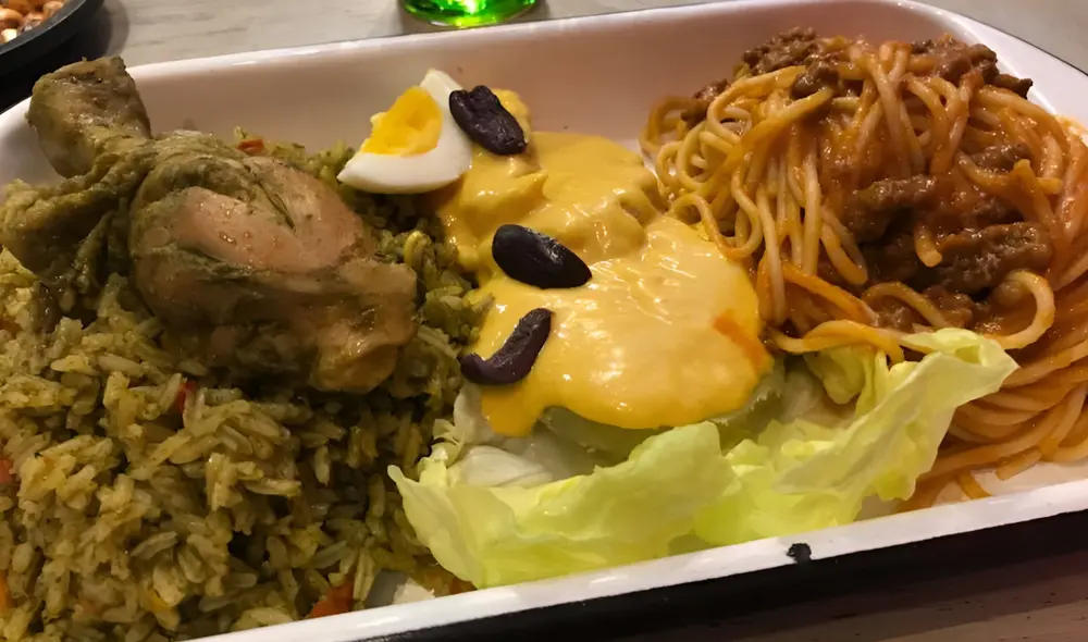 También es posible comer los 3 platos en uno solo. ¡Es una combinación muy potente! Foto: El Gran Combo