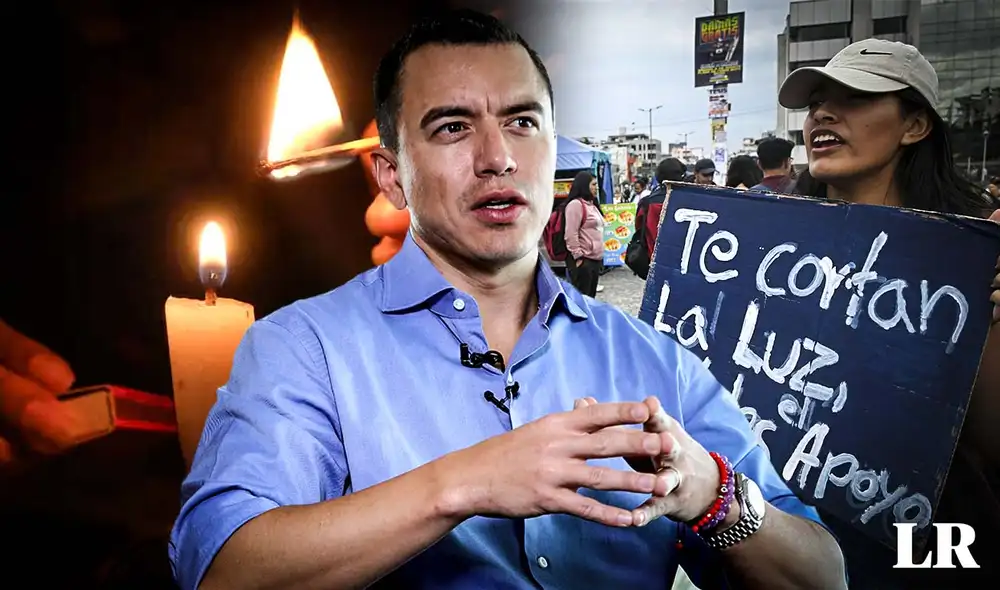 La crisis de electricidad se agrava en Ecuador, lo que lleva a Daniel Noboa a tomar drásticas medidas.  Foto: composición LR/AFP