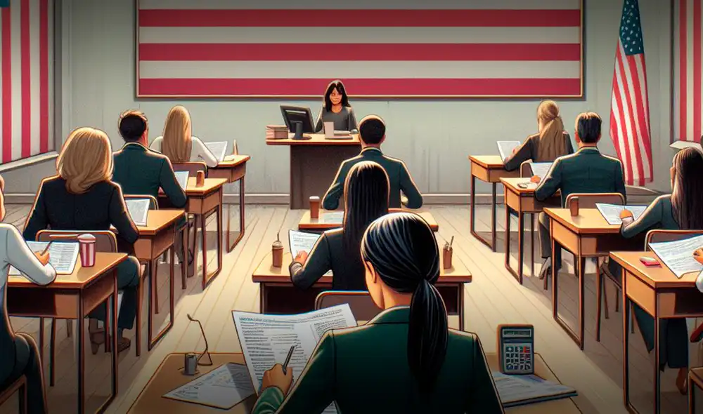 En el examen de naturalización, de acuerdo con expertos de USCIS, existe una pregunta que deberá ser respondida correctamente para obtener la ciudadanía americana. Foto: Copilot/IA