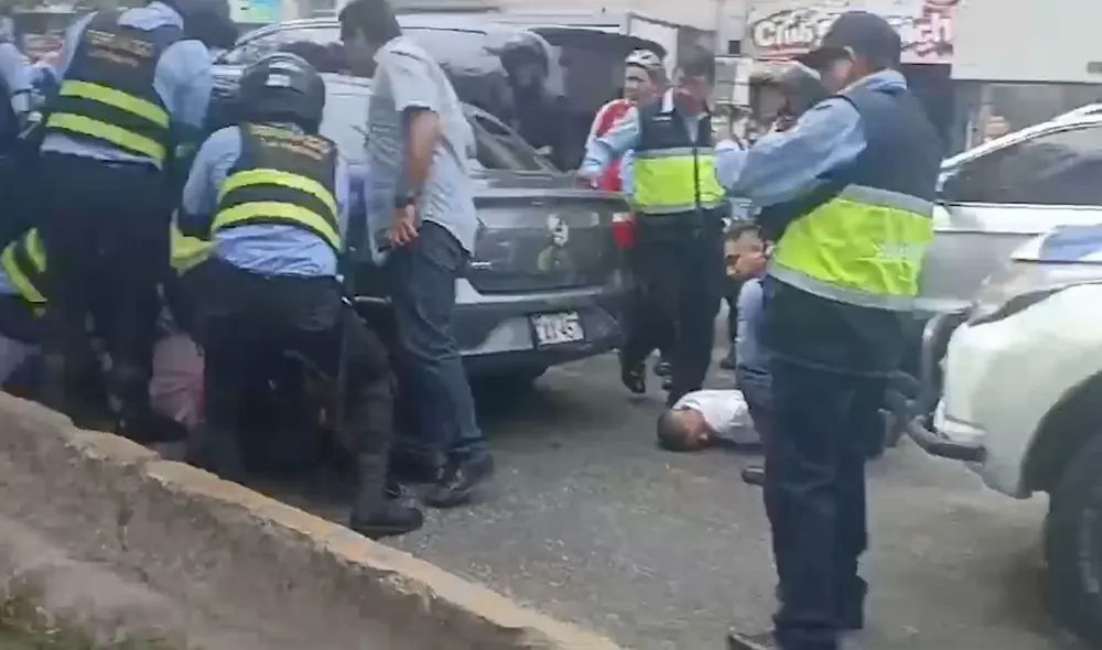 Los delincuentes fueron capturados tras una intensa persecución de casi 6 kilómetros. Foto: Kevinn García/ URPI – LR