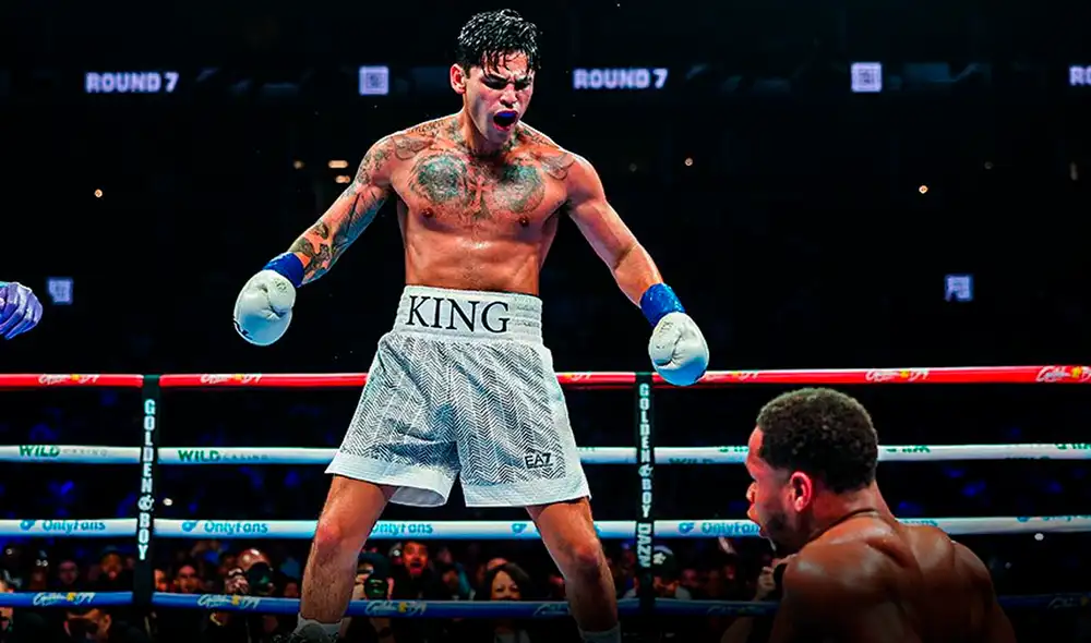 Ryan García le arrebató el título y el invicto a Devin Haney. Foto: DAZN