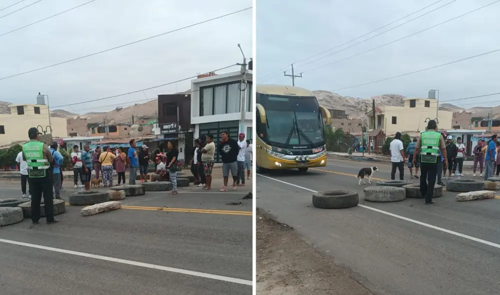 Pobladores toman la carretera, en huelga indefinida por problemas de agua potable. Foto: composición/LR