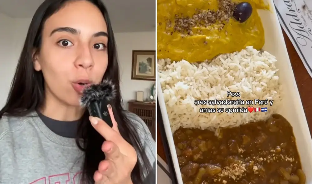 Salvadoreña contó que su plato favorito peruano es el anticucho. Foto: composición LR/ captura de TikTok