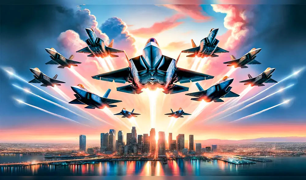 El país con la fuerza aérea más poderosa cuenta con 25% de todos los aviones militares del mundo. Imagen: IA