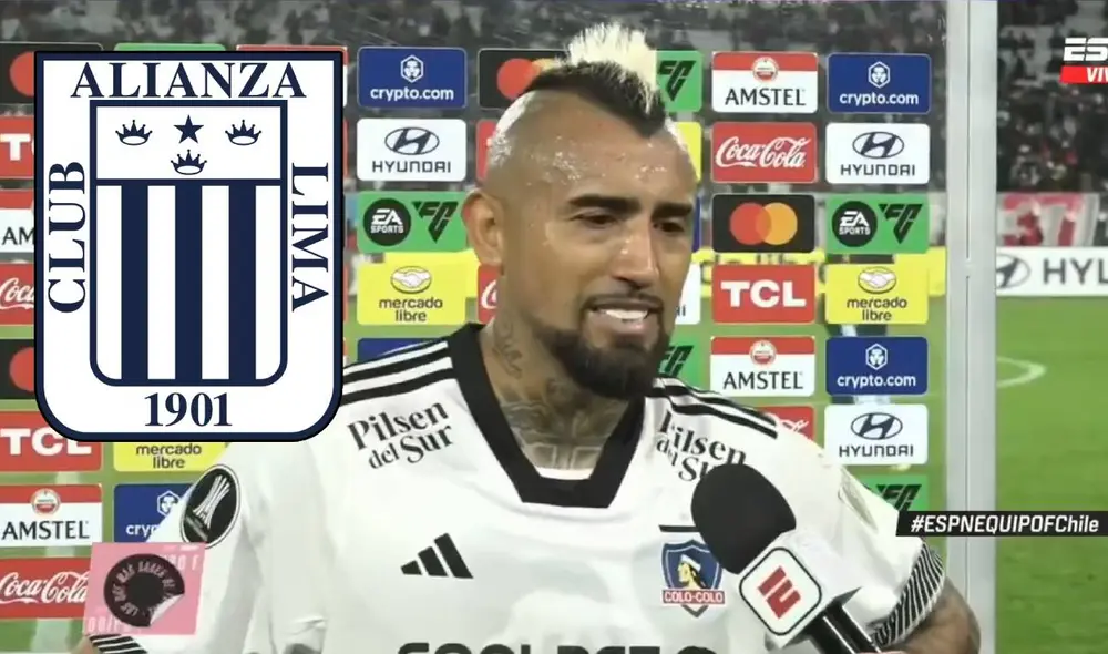 Arturo Vidal fue titular en el empate de Colo-Colo ante Alianza Lima. Foto: captura/ESPN