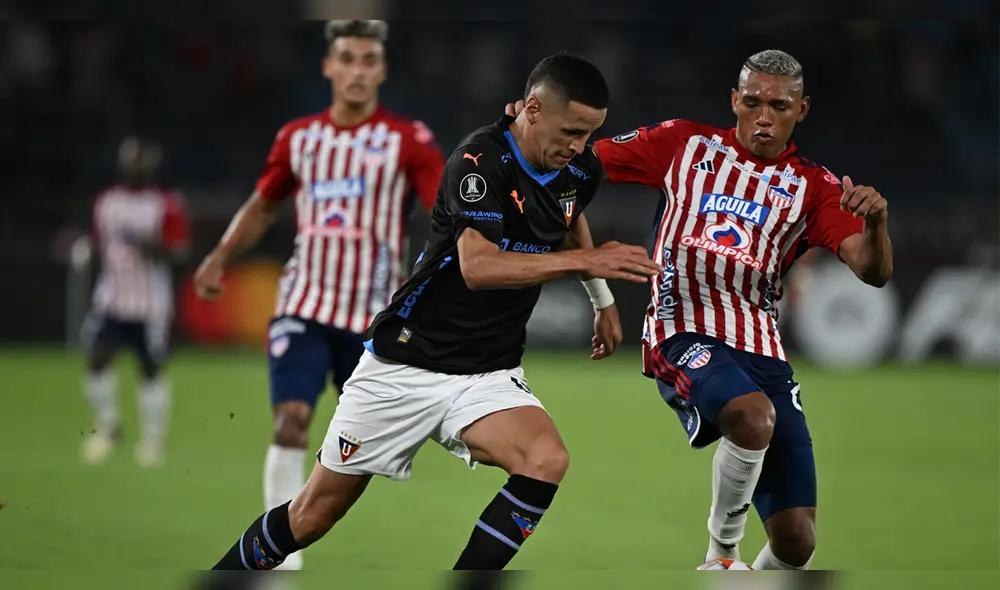 Junior y Liga de Quito no pudieron sumar de a tres por el grupo D de la Copa Libertadores. Foto: AFP.