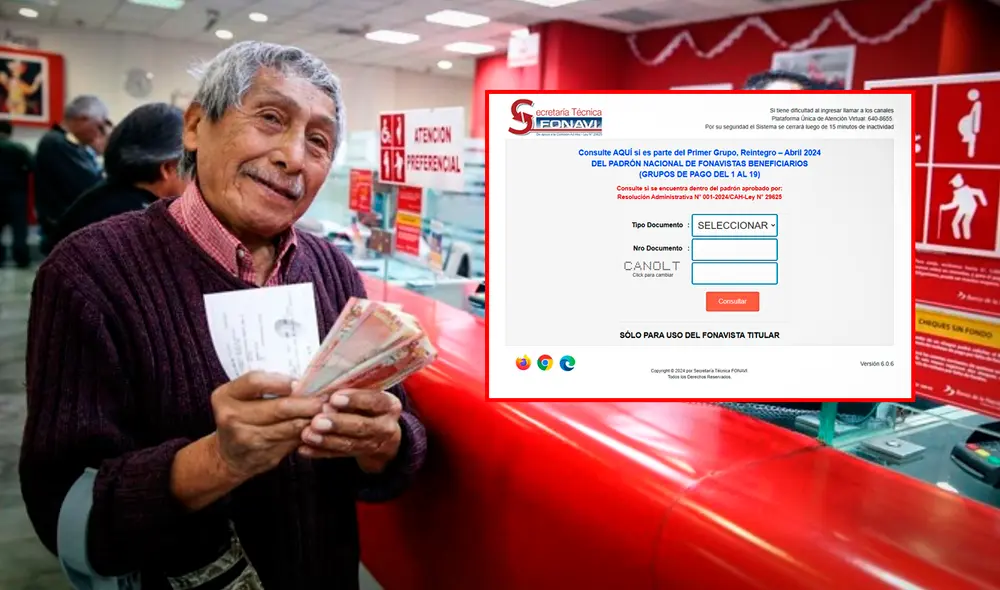 Los fonavistas podrán consultar en la web oficial con su DNI si cobran este jueves 25 de abril. Foto: composición LR/Andina