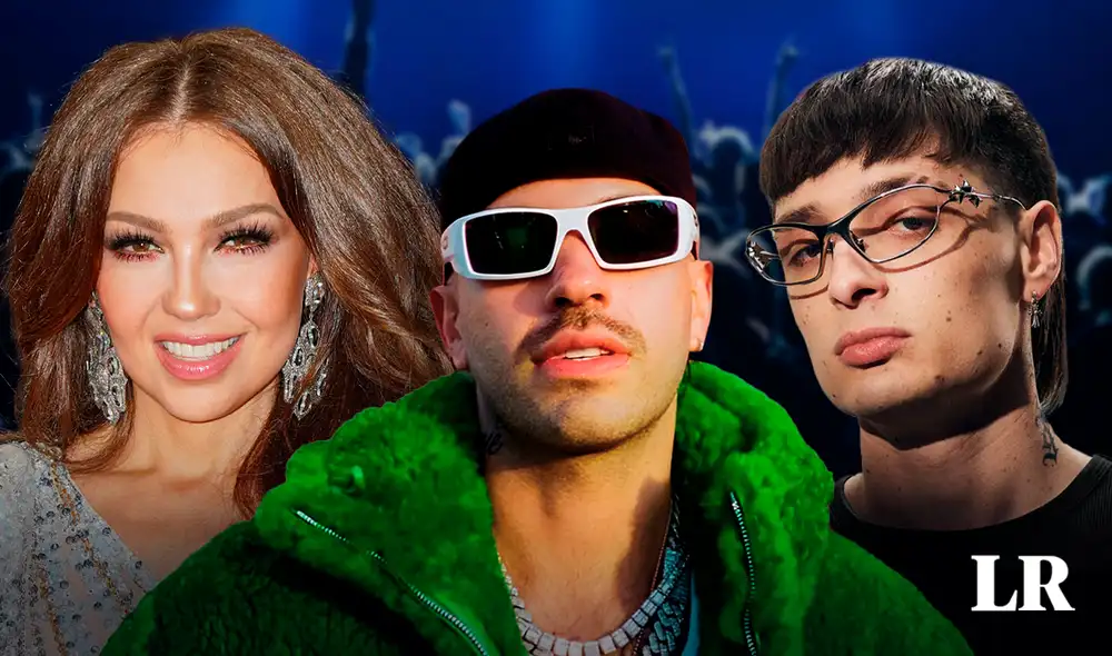 Los Latin Music Awards 2024 tienen a Peso Pluma y Feid como los artistas con más nominaciones. Foto: Composición LR de Jazmín Ceras/Thalía/Feid/Peso Pluma/Instagram