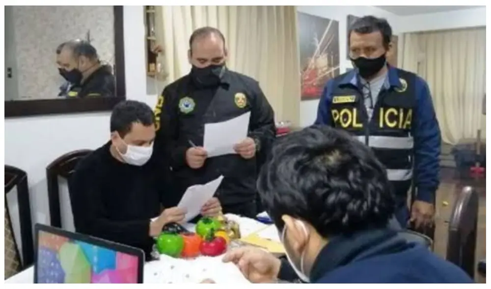 La Fiscalía de Corrupción de Funcionarios y la PNP detienen a Giancarlo Valer como cabecilla de la organización "Los Ingeniosos del Sur", el 13 de octubre de 2020. La Fiscalía de Corrupción de Funcionarios y la PNP detienen a Giancarlo Valer como cabecilla de la organización "Los Ingeniosos del Sur", el 13 de octubre de 2020.