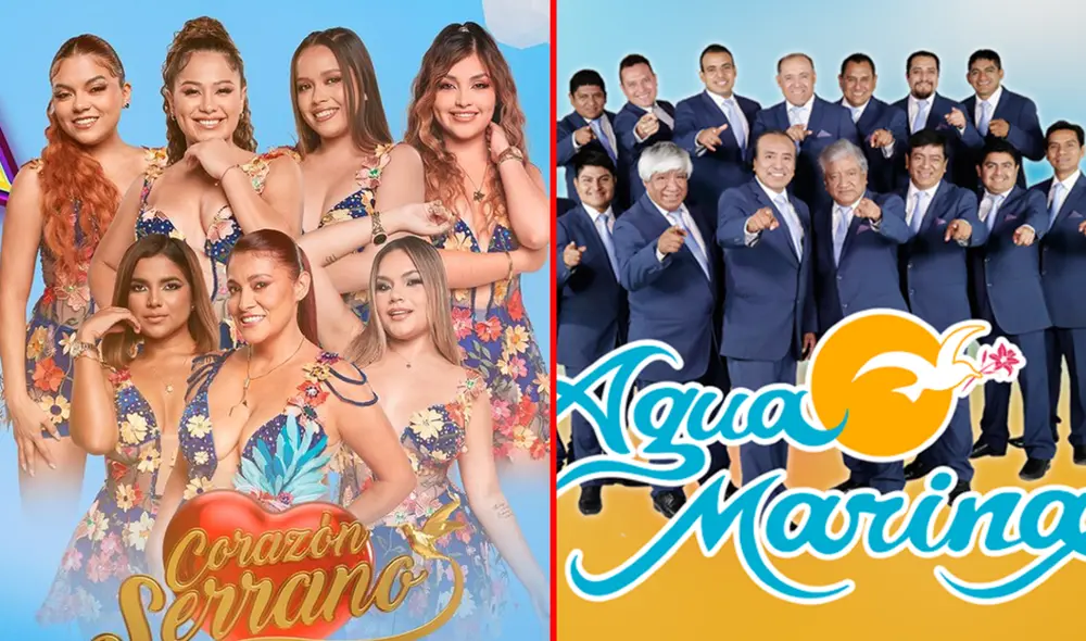 Corazón Serrano y Agua Marina harán bailar al ritmo de cumbia al público de la capital. Foto: composición LR/Instagram/Corazón Serrano/Agua Marina